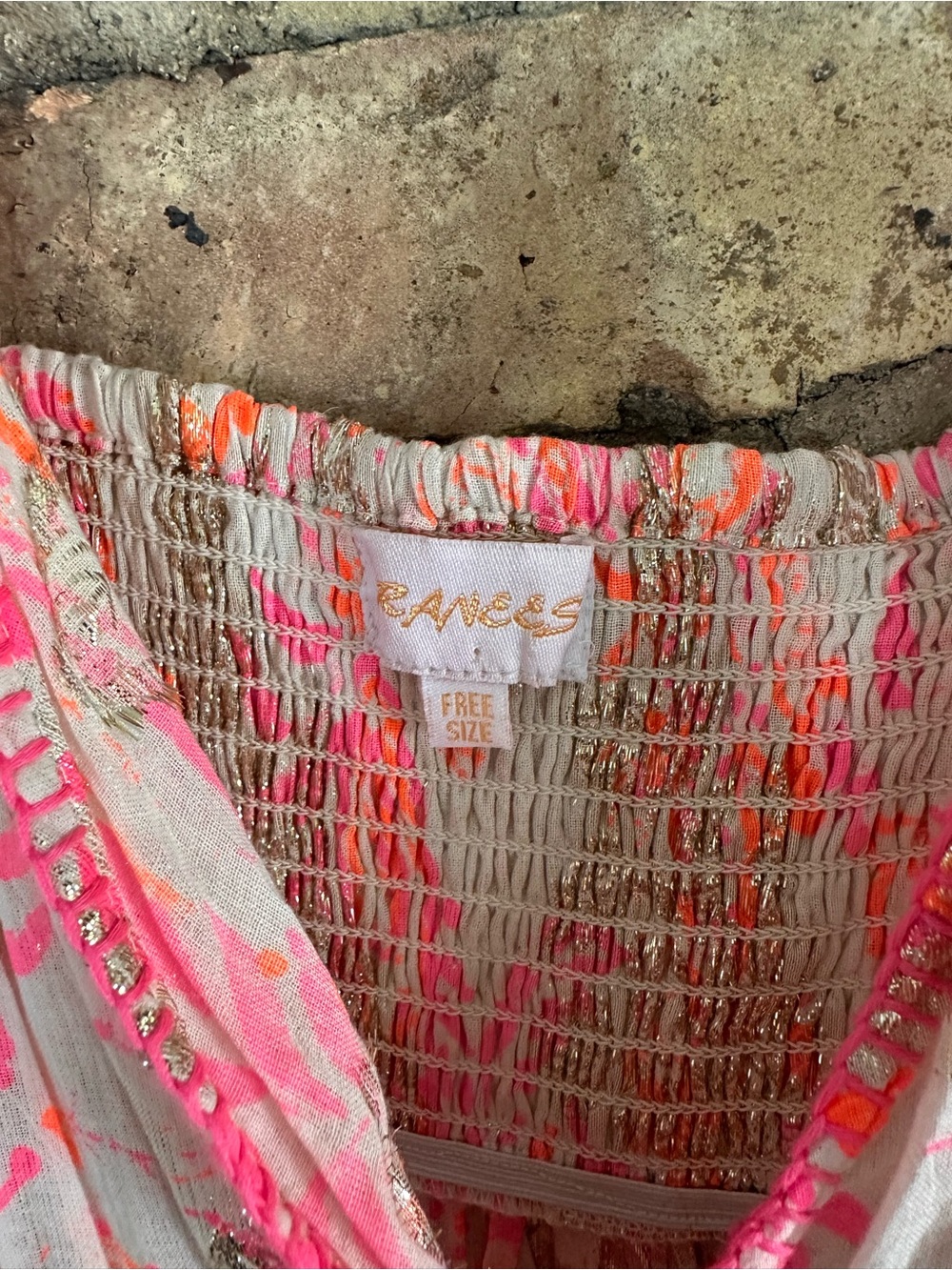 Ranees Tassel Cotton Maxi Sundress with Neon Pink Paisley Print - Picture 3 of 6